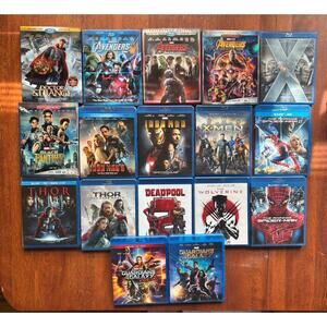 Avengers MCU Blu Ray Lot Infinity War, Iron Man, Thor, Deadpool 2, X Men Etc.